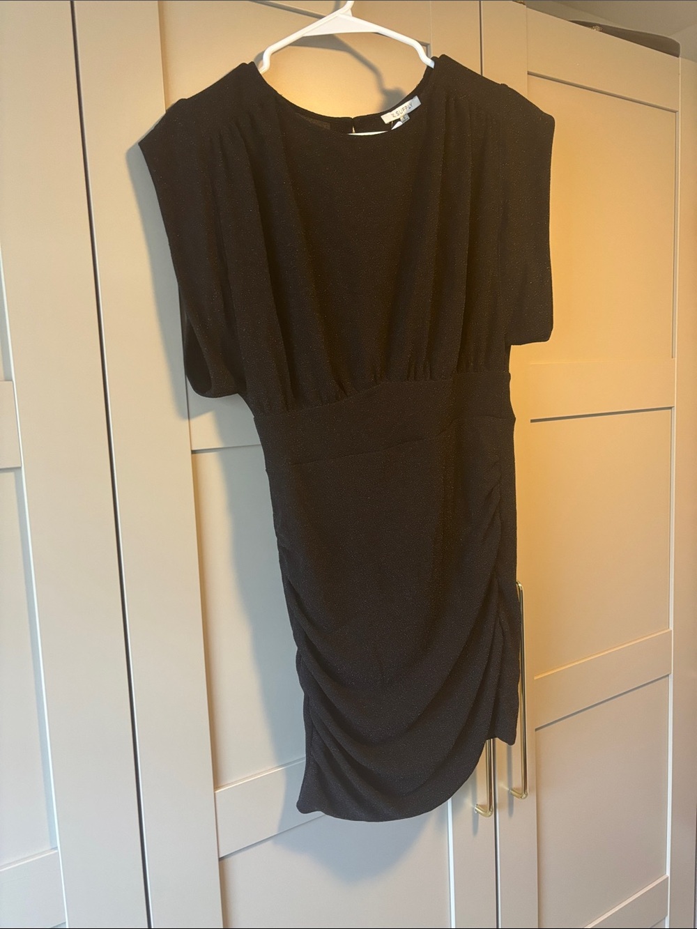 Z Supply Black Ruched Waist Mini Dress